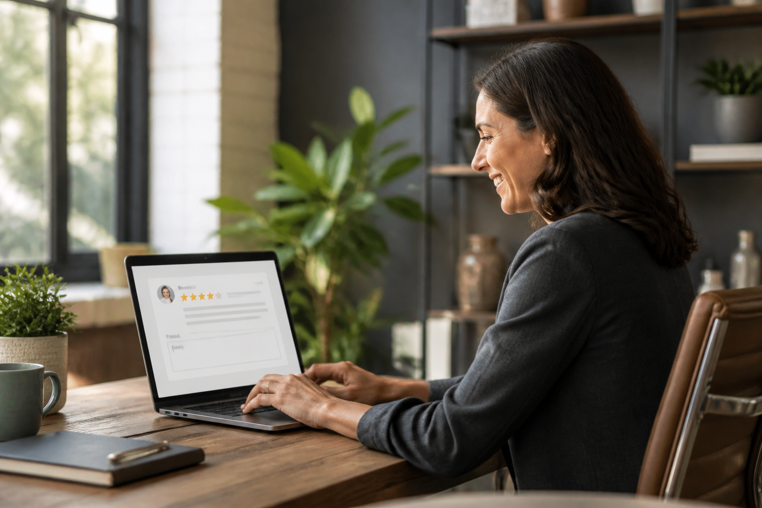 Business owner learning how to respond to Google reviews on a smartphone